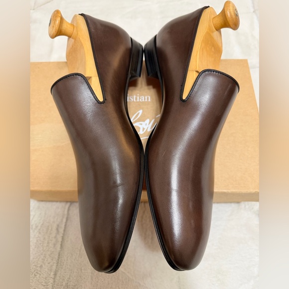 NEW! $990 Christian Louboutin Men’s Dandelion Brown Leather Loafers 43 9.5 / 10 - Picture 3 of 10